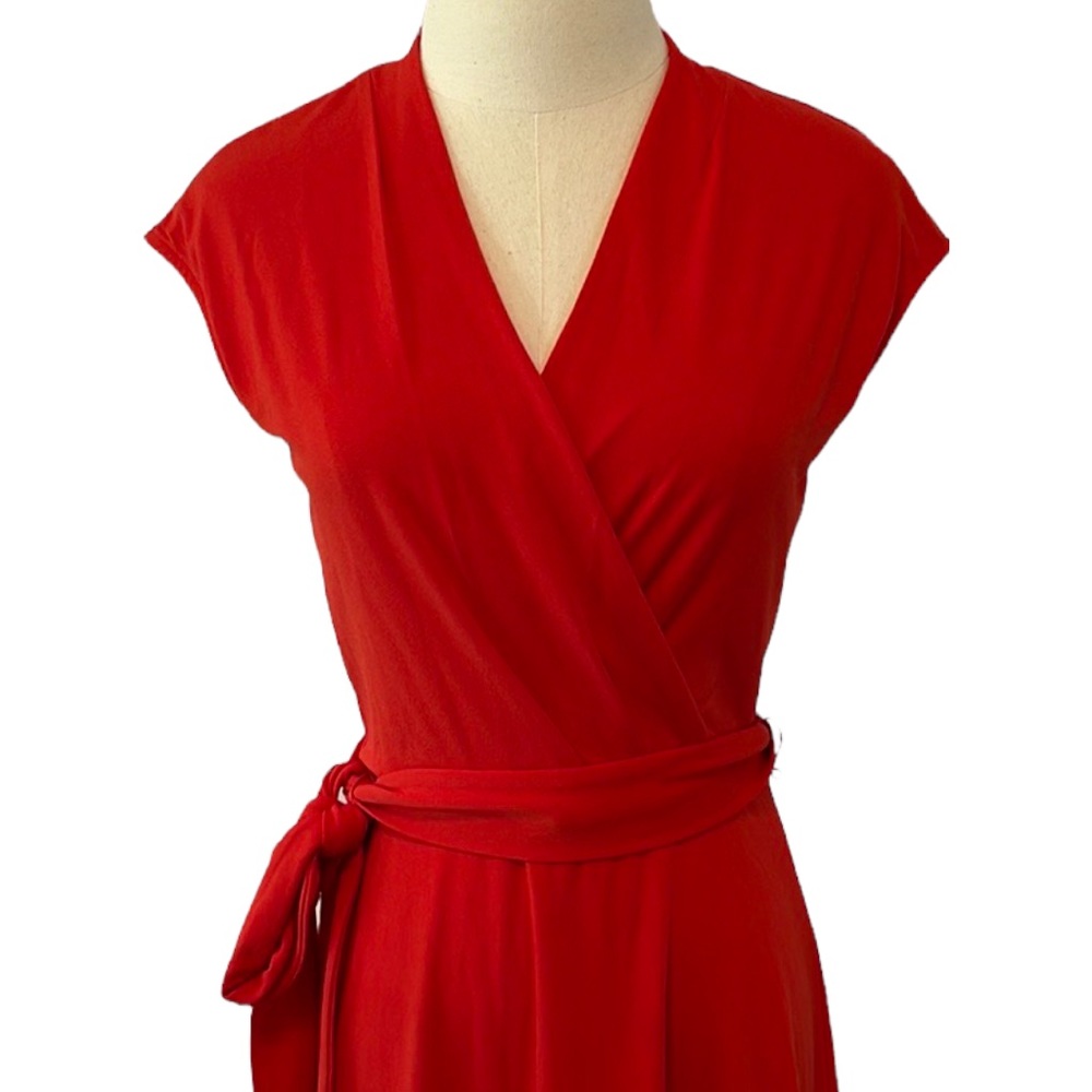 H&M Red Wrap Front Dress with Tie